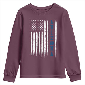 Arizona Patriotic Sports Youth Sweatshirt US Flag Basketball Player Gift TS12 Maroon Print Your Wear