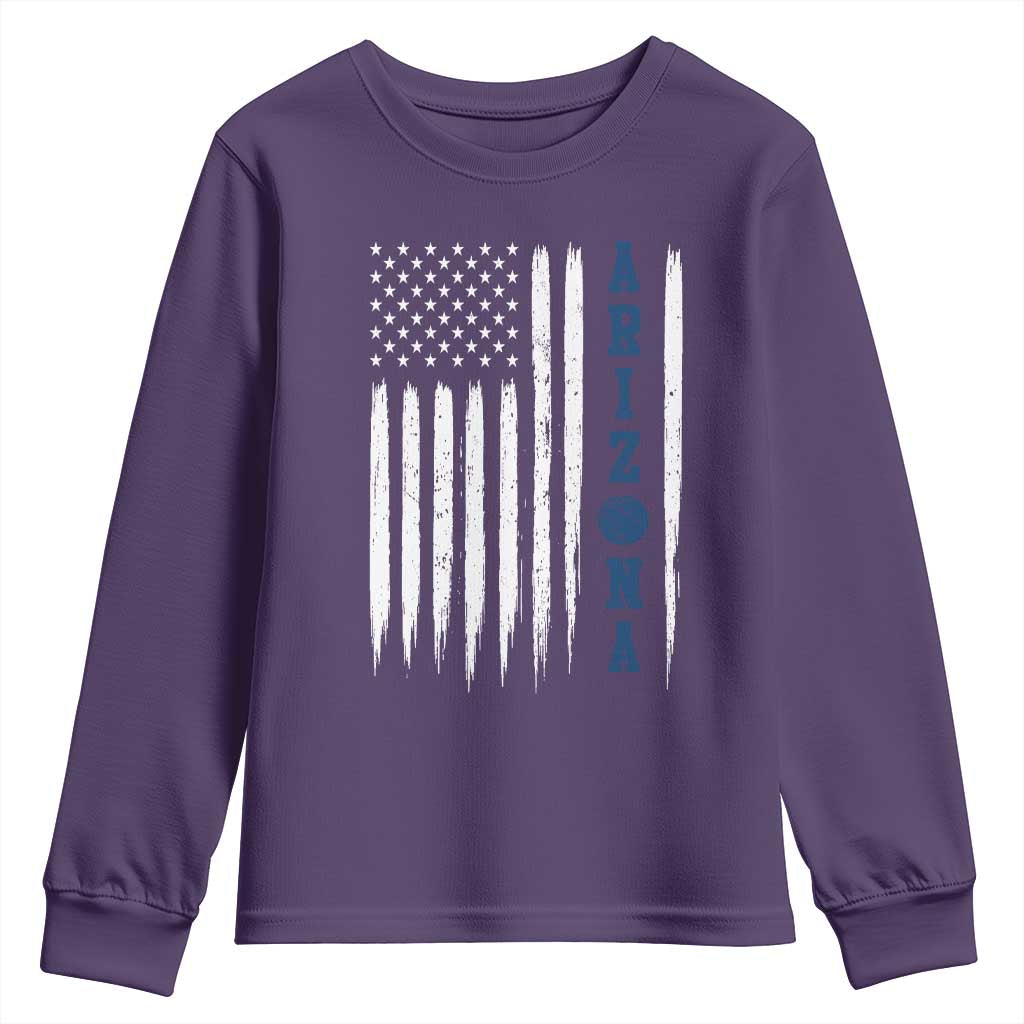 Arizona Patriotic Sports Youth Sweatshirt US Flag Basketball Player Gift TS12 Purple Print Your Wear