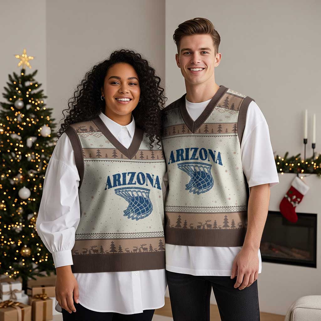 Arizona State Hoops Fan Gift V-Neck Knit Sweater Vest Basketball Lover TS12 Mocha Mousse Print Your Wear