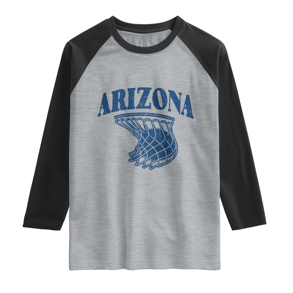 Arizona State Hoops Fan Gift Raglan Shirt Basketball Lover TS12 Heather Gray Black Print Your Wear