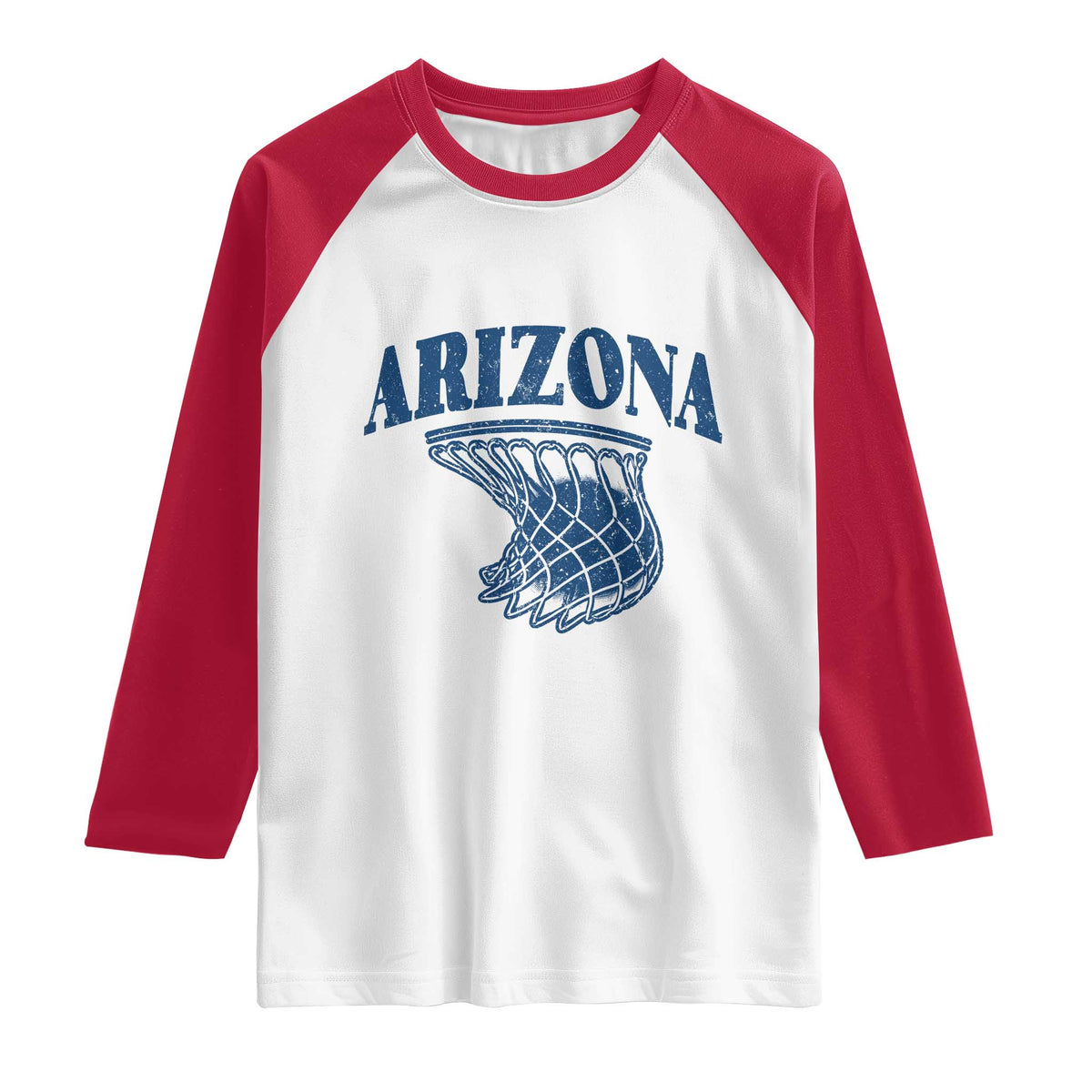 Arizona State Hoops Fan Gift Raglan Shirt Basketball Lover TS12 White Red Print Your Wear