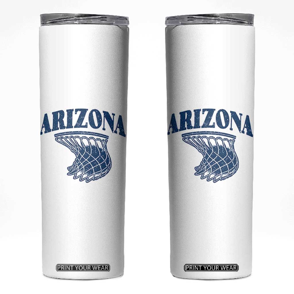 Arizona State Hoops Fan Gift Skinny Tumbler Basketball Lover TS12 White Print Your Wear