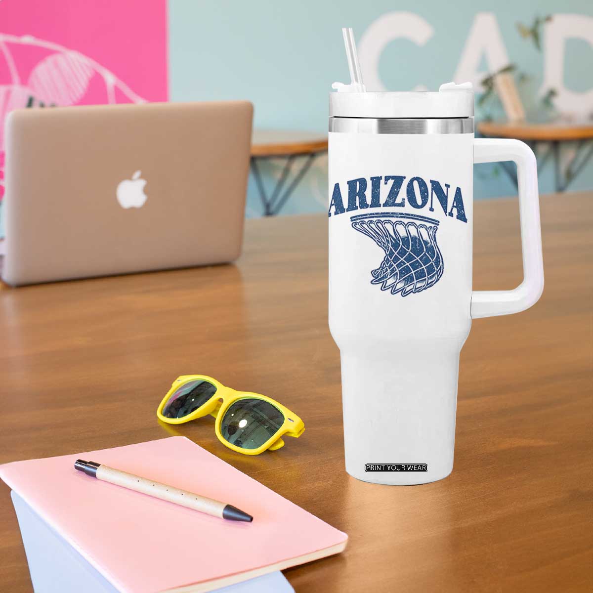 Arizona State Hoops Fan Gift Tumbler With Handle Basketball Lover TS12 Print Your Wear