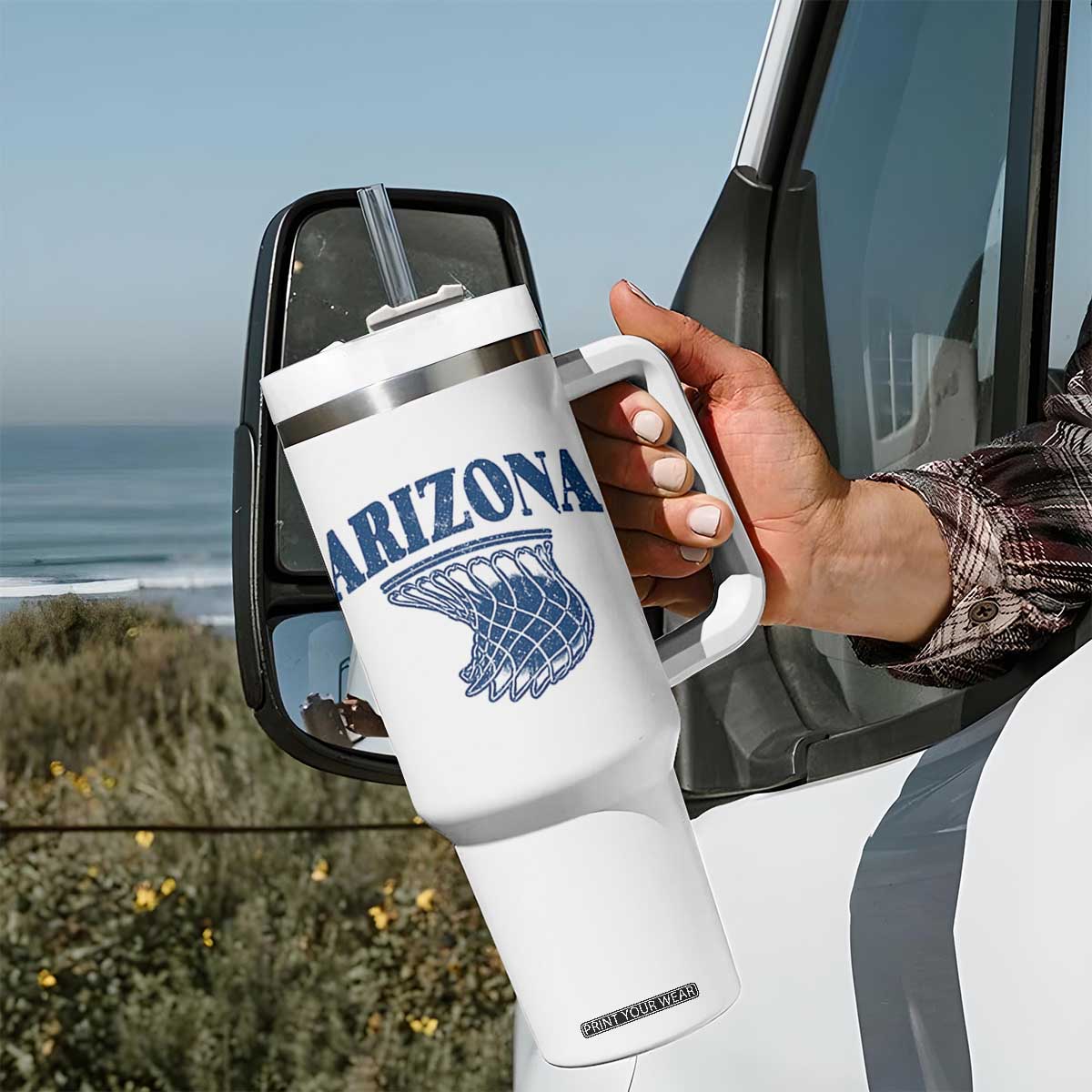 Arizona State Hoops Fan Gift Tumbler With Handle Basketball Lover TS12 Print Your Wear
