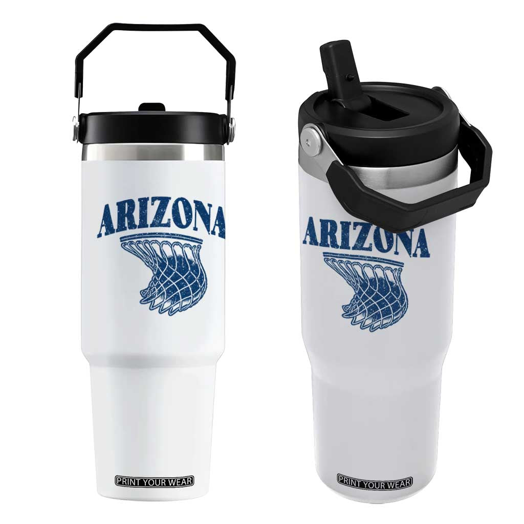 Arizona State Hoops Fan Gift Flip Straw Tumbler Basketball Lover TS12 One Size: 30 oz White Print Your Wear