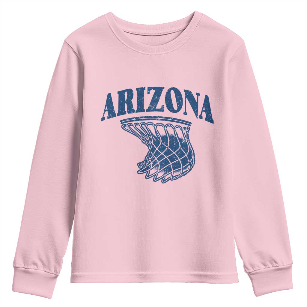 Arizona State Hoops Fan Gift Youth Sweatshirt Basketball Lover TS12 Light Pink Print Your Wear