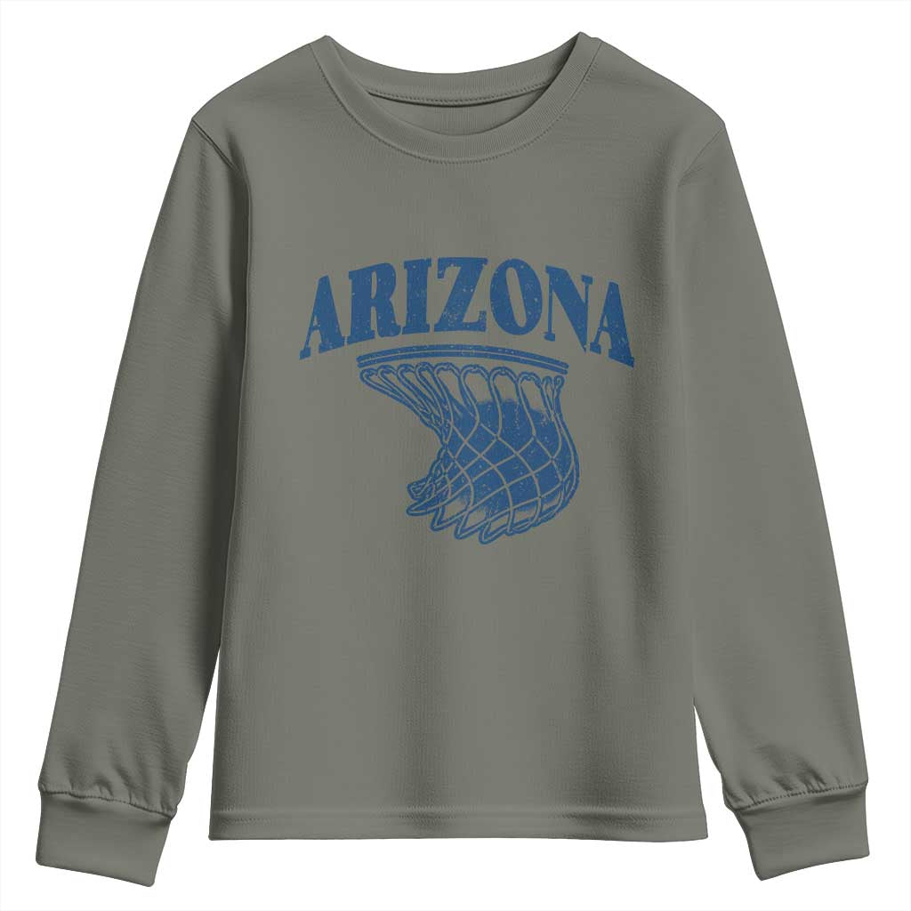 Arizona State Hoops Fan Gift Youth Sweatshirt Basketball Lover TS12 Military Green Print Your Wear