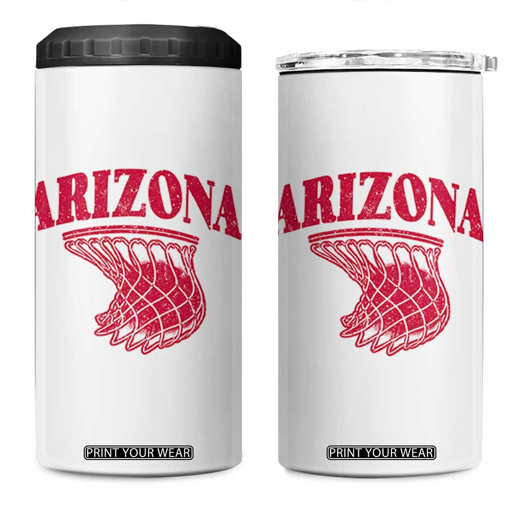 Arizona Fan 4 in 1 Can Cooler Tumbler Southwest Basketball Sports Lover TS12 One Size: 16 oz White Print Your Wear
