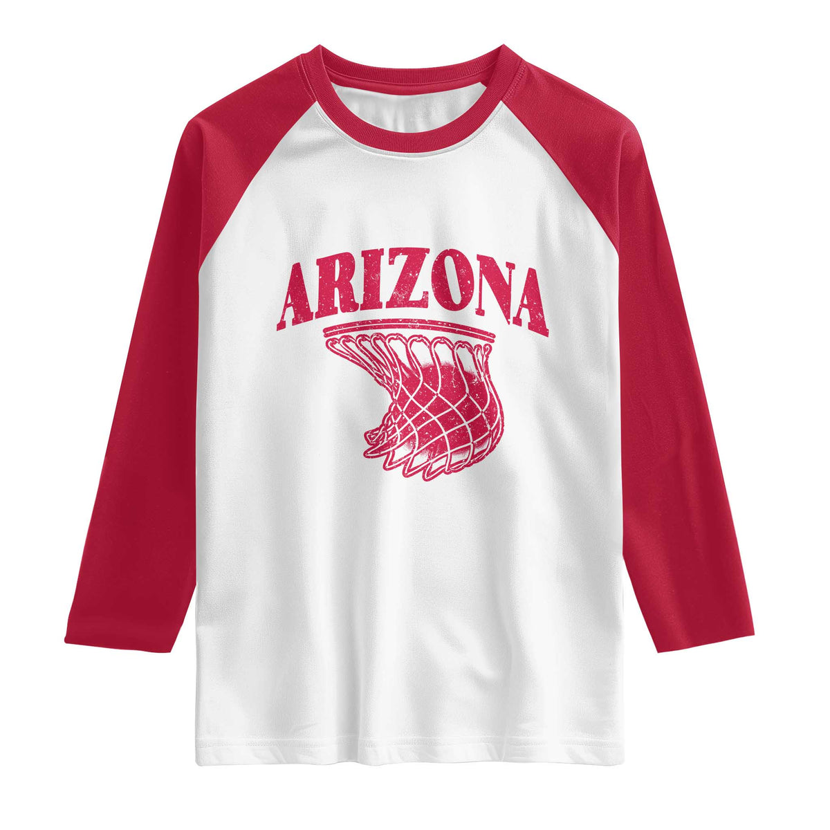 Arizona Fan Raglan Shirt Southwest Basketball Sports Lover TS12 White Red Print Your Wear