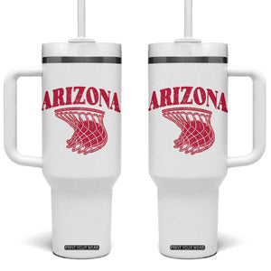Arizona Fan Tumbler With Handle Southwest Basketball Sports Lover TS12 One Size: 40 oz White Print Your Wear