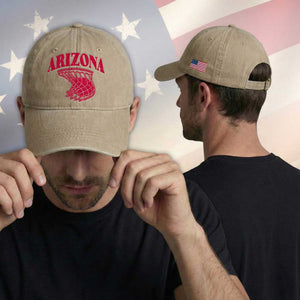 Arizona Fan Washed Cotton Baseball Cap Southwest Basketball Sports Lover TS12 Print Your Wear