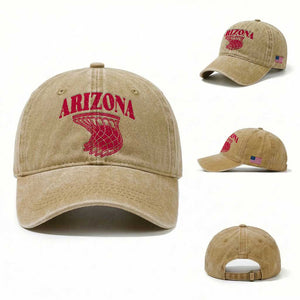 Arizona Fan Washed Cotton Baseball Cap Southwest Basketball Sports Lover TS12 Washed Cap Universal Fit Khaki Print Your Wear