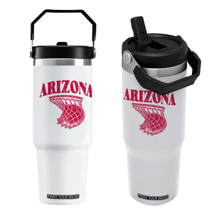 Arizona Fan Flip Straw Tumbler Southwest Basketball Sports Lover TS12 One Size: 30 oz White Print Your Wear