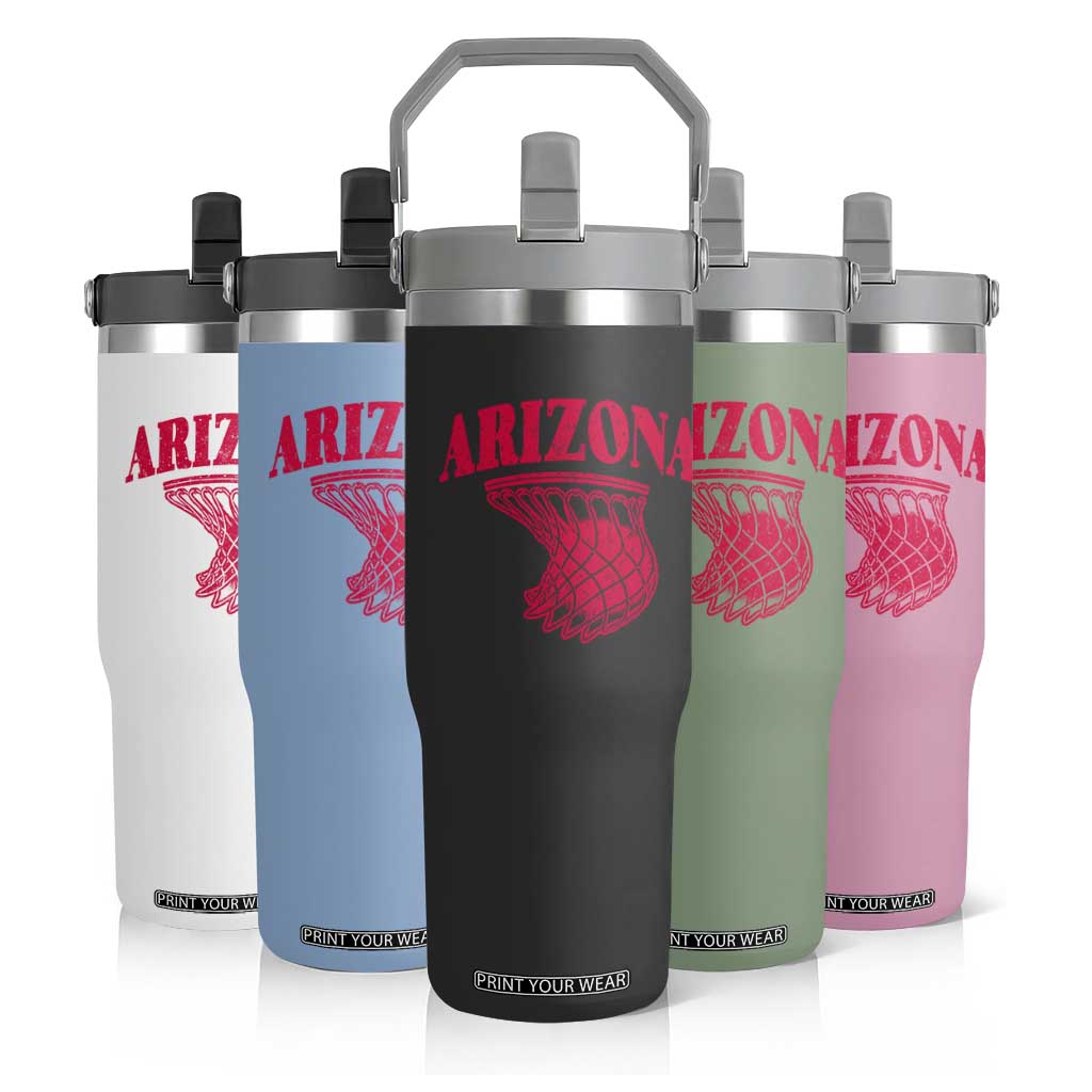 Arizona Fan Flip Straw Tumbler Southwest Basketball Sports Lover TS12 Print Your Wear