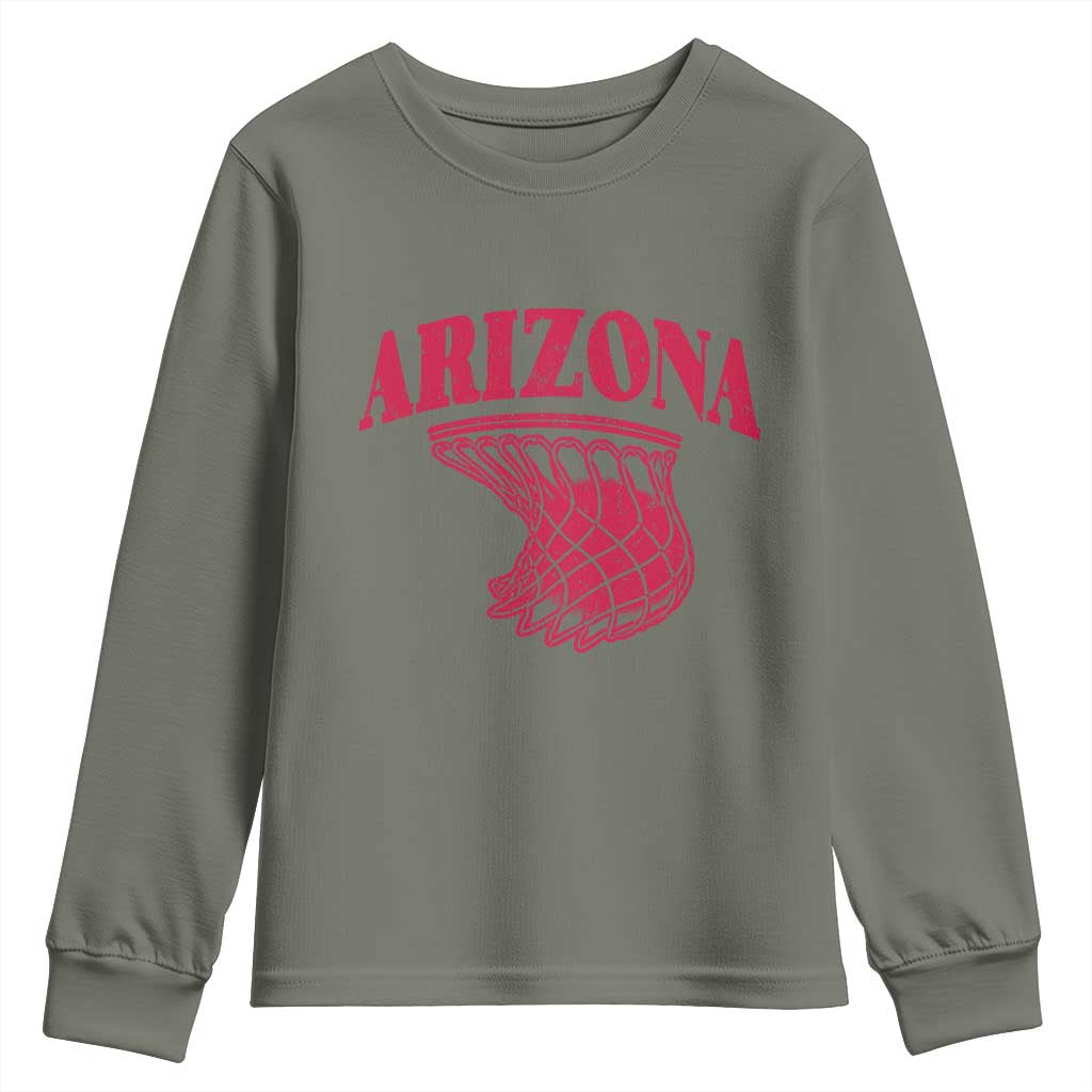 Arizona Fan Youth Sweatshirt Southwest Basketball Sports Lover TS12 Military Green Print Your Wear