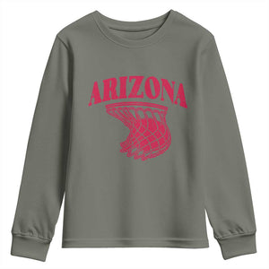 Arizona Fan Youth Sweatshirt Southwest Basketball Sports Lover TS12 Military Green Print Your Wear