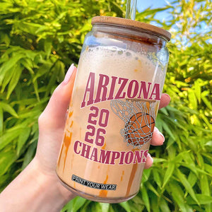 Arizona Champions Glass Can Gift For Basketball Fan TS12 White Print Your Wear