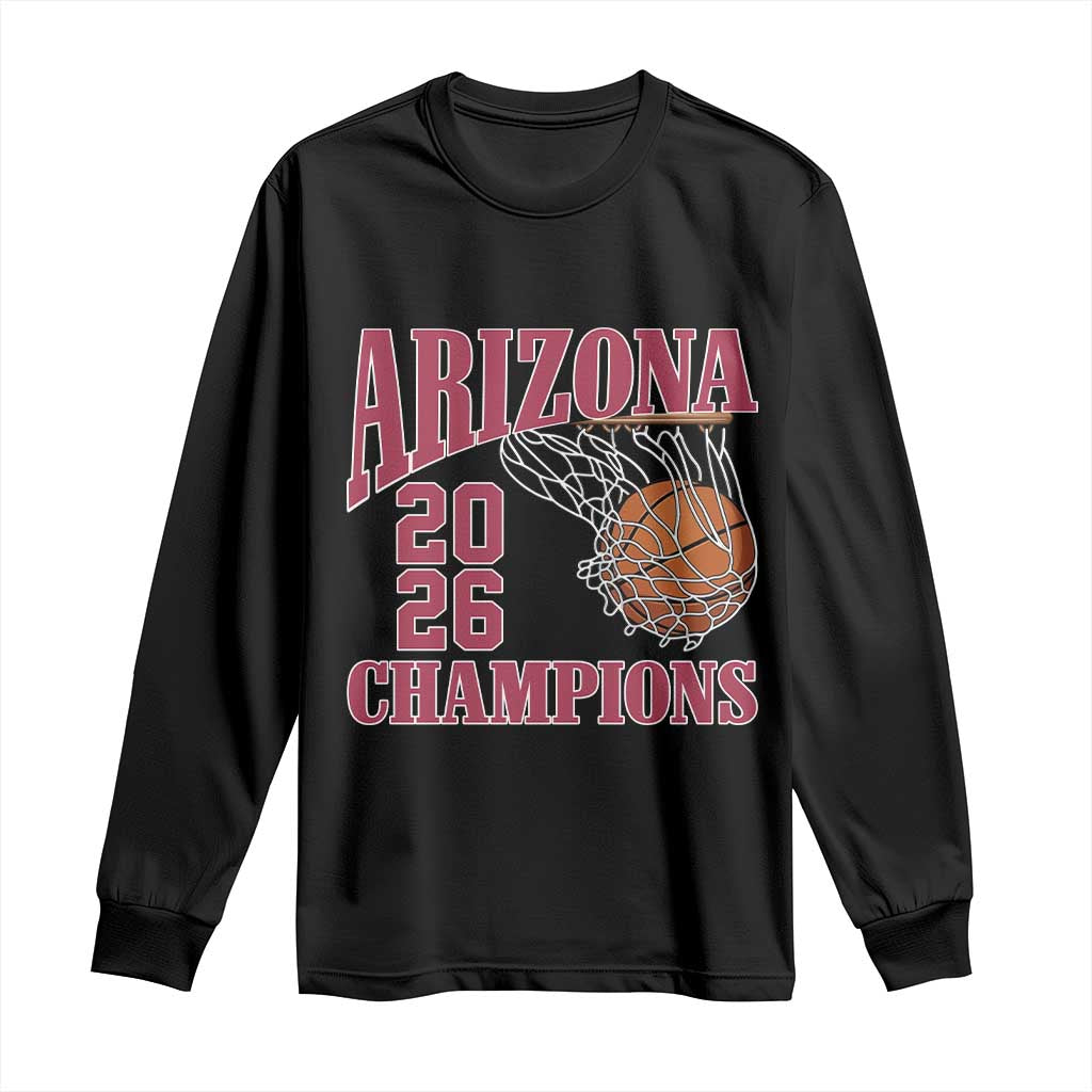 Arizona Champions Long Sleeve Shirt Gift For Basketball Fan TS12 Black Print Your Wear