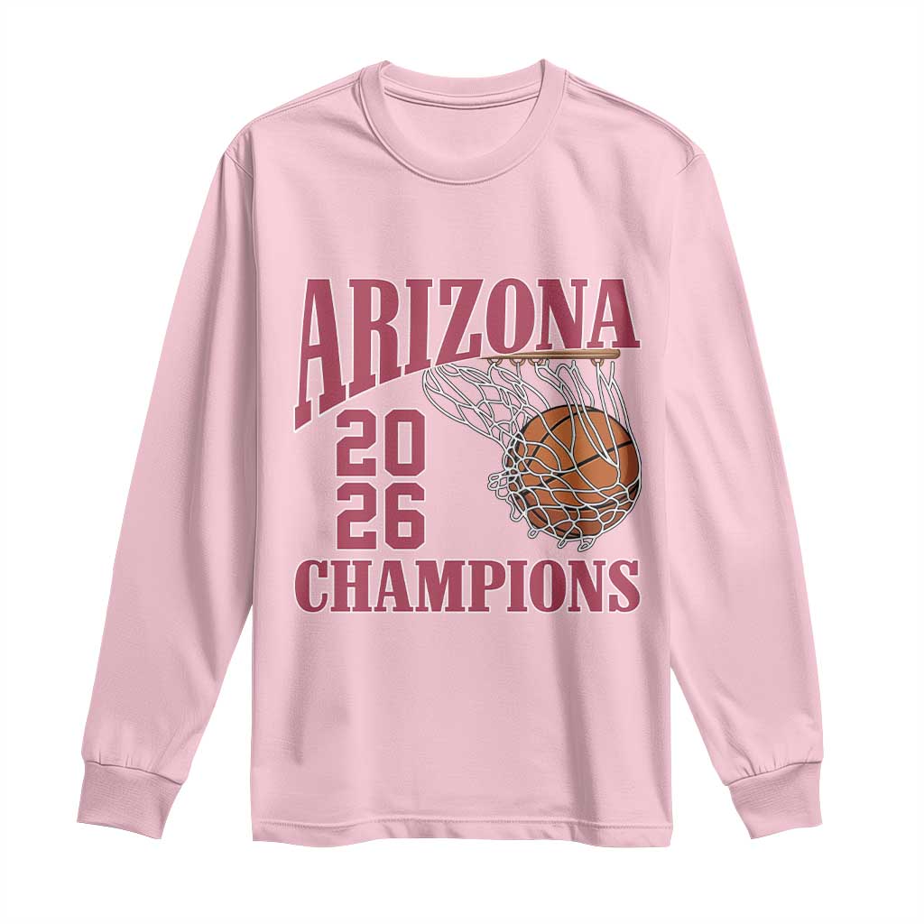 Arizona Champions Long Sleeve Shirt Gift For Basketball Fan TS12 Light Pink Print Your Wear