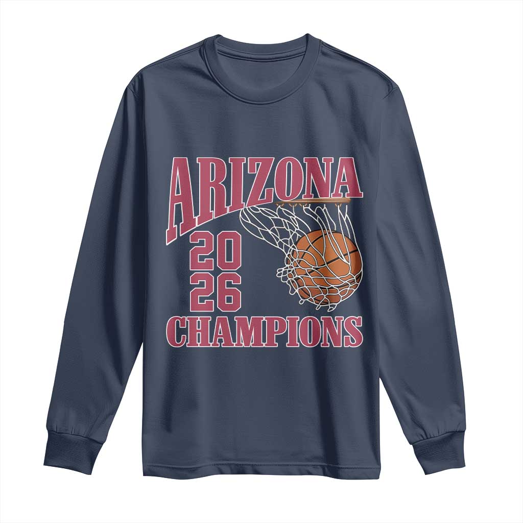 Arizona Champions Long Sleeve Shirt Gift For Basketball Fan TS12 Navy Print Your Wear