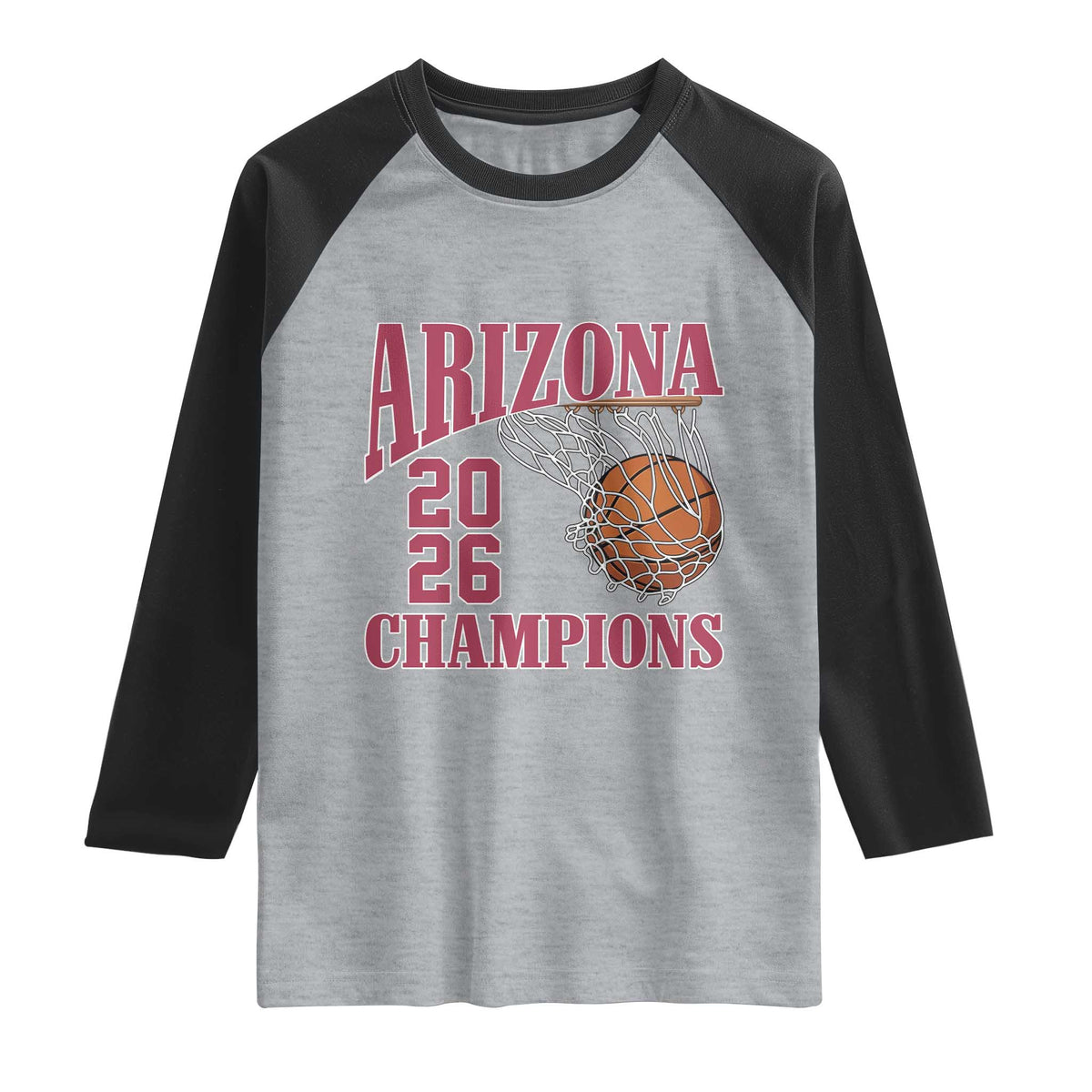 Arizona Champions Raglan Shirt Gift For Basketball Fan TS12 Heather Gray Black Print Your Wear