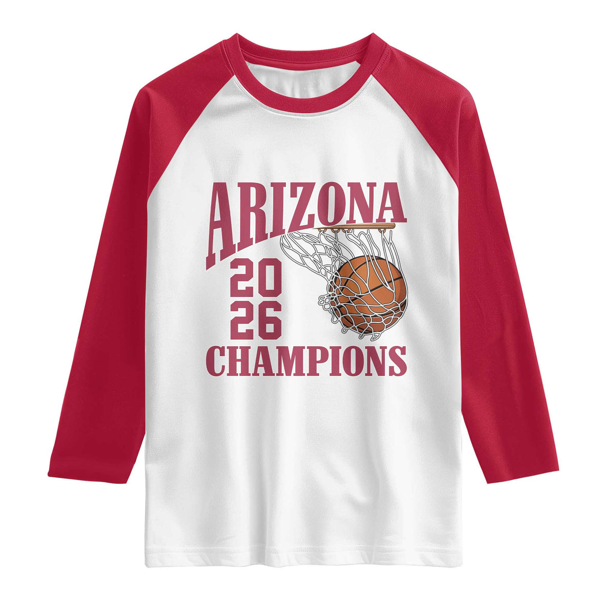 Arizona Champions Raglan Shirt Gift For Basketball Fan TS12 White Red Print Your Wear