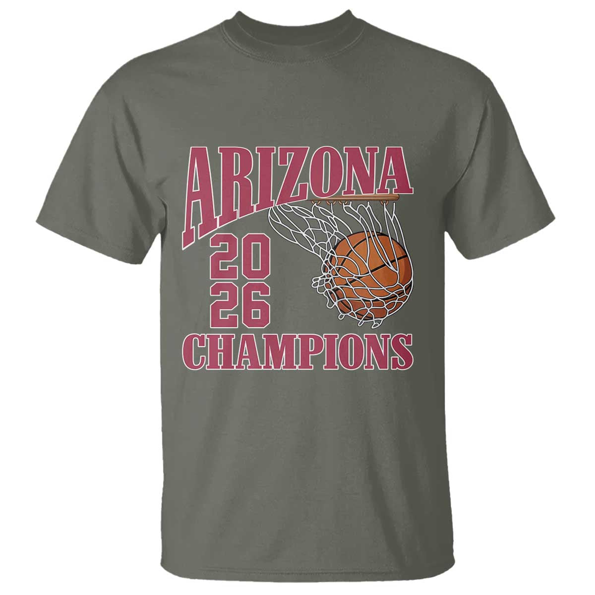 Arizona Champions T Shirt Gift For Basketball Fan TS12 Military Green Print Your Wear
