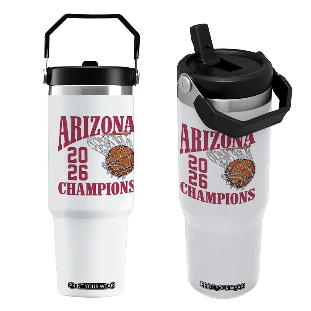 Arizona Champions Flip Straw Tumbler Gift For Basketball Fan TS12 One Size: 30 oz White Print Your Wear