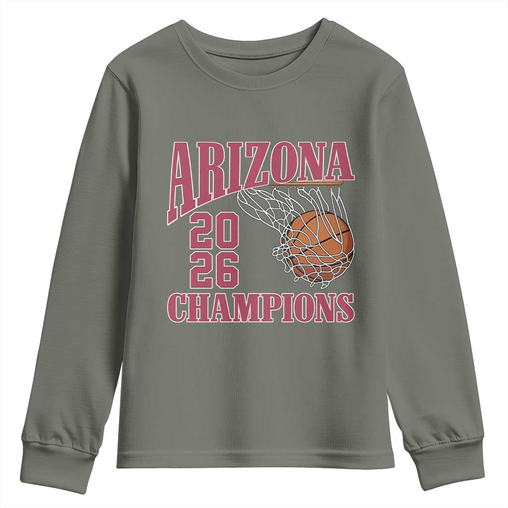Arizona Champions Youth Sweatshirt Gift For Basketball Fan TS12 Military Green Print Your Wear