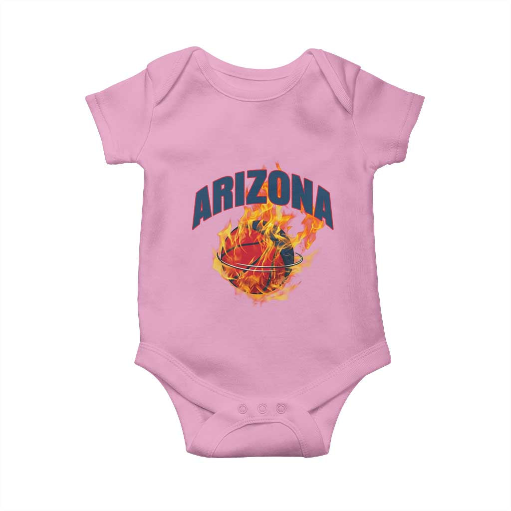 Arizona State Pride Baby Onesie Flaming Basketball Coach Gift TS12 Light Pink Print Your Wear
