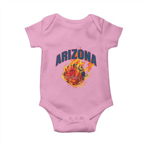 Arizona State Pride Baby Onesie Flaming Basketball Coach Gift TS12 Light Pink Print Your Wear