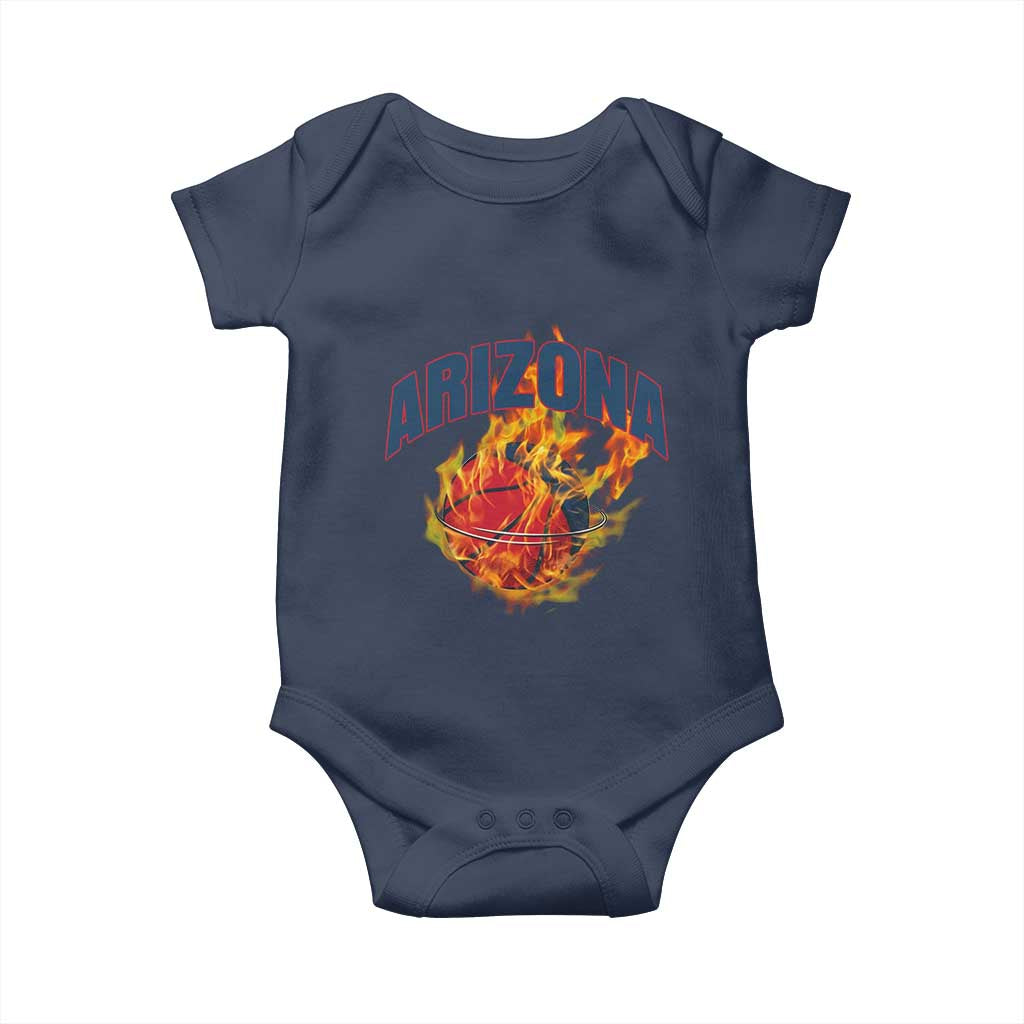 Arizona State Pride Baby Onesie Flaming Basketball Coach Gift TS12 Navy Print Your Wear