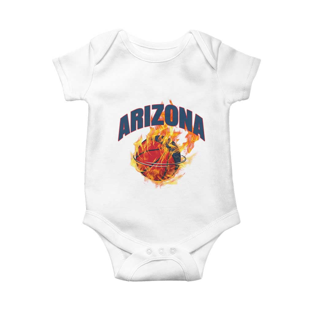 Arizona State Pride Baby Onesie Flaming Basketball Coach Gift TS12 White Print Your Wear