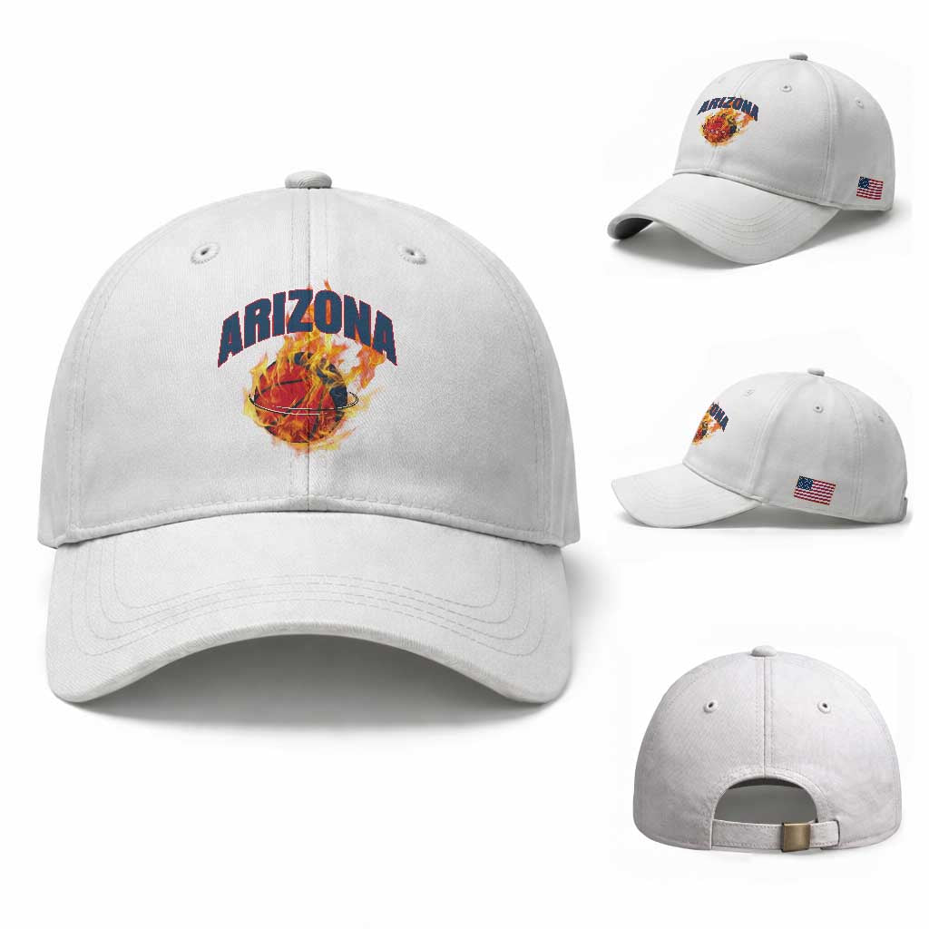 Arizona State Pride Baseball Cap Flaming Basketball Coach Gift TS12 Baseball Cap Universal Fit White Print Your Wear