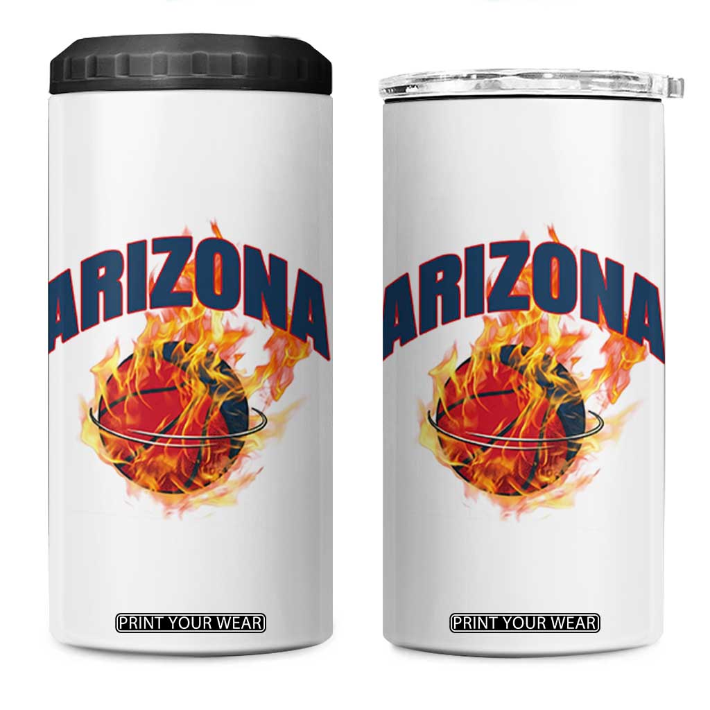 Arizona State Pride 4 in 1 Can Cooler Tumbler Flaming Basketball Coach Gift TS12 One Size: 16 oz White Print Your Wear
