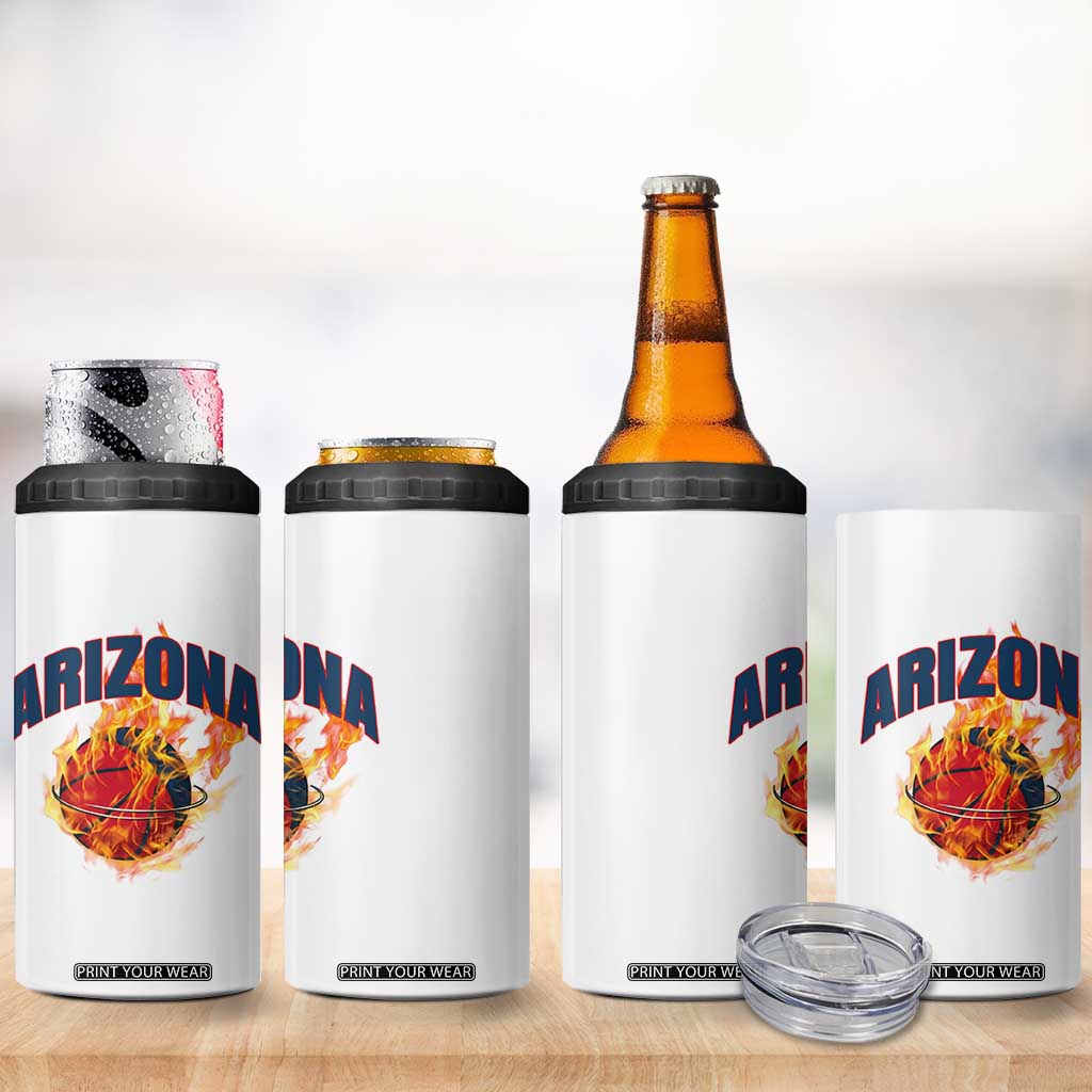 Arizona State Pride 4 in 1 Can Cooler Tumbler Flaming Basketball Coach Gift TS12 Print Your Wear