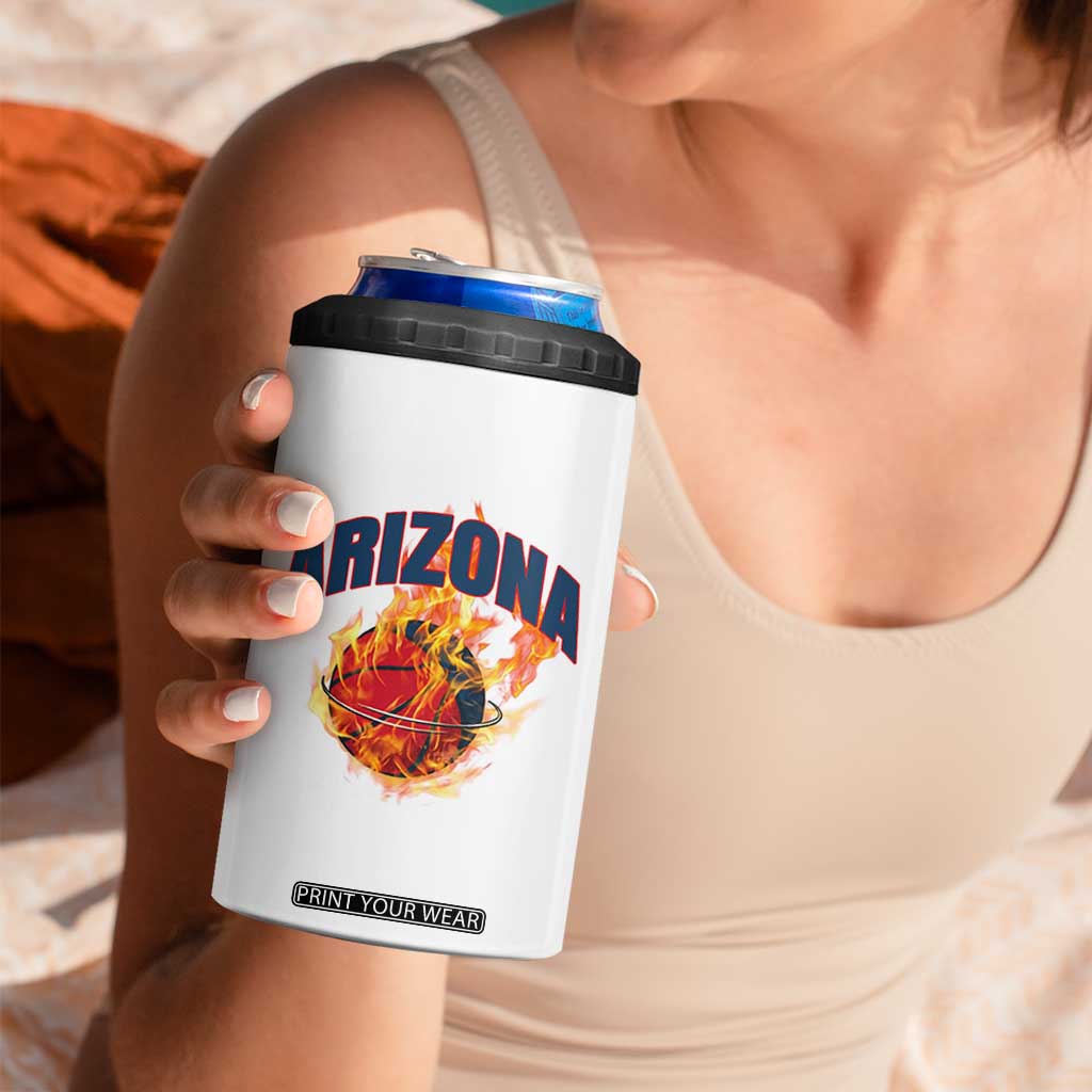 Arizona State Pride 4 in 1 Can Cooler Tumbler Flaming Basketball Coach Gift TS12 Print Your Wear