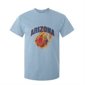 Arizona State Pride T Shirt For Kid Flaming Basketball Coach Gift TS12 Light Blue Print Your Wear