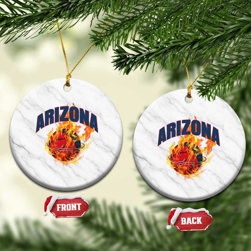 Arizona State Pride Ceramic Ornament Flaming Basketball Coach Gift TS12 1pc White Marble Print Your Wear