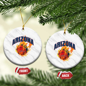 Arizona State Pride Ceramic Ornament Flaming Basketball Coach Gift TS12 1pc White Marble Print Your Wear