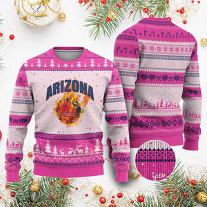 Arizona State Pride Ugly Christmas Sweater Flaming Basketball Coach Gift TS12 Hot Pink Print Your Wear