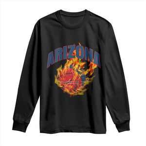 Arizona State Pride Long Sleeve Shirt Flaming Basketball Coach Gift TS12 Black Print Your Wear