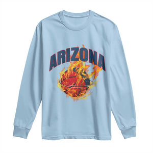 Arizona State Pride Long Sleeve Shirt Flaming Basketball Coach Gift TS12 Light Blue Print Your Wear