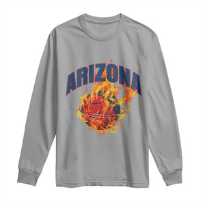 Arizona State Pride Long Sleeve Shirt Flaming Basketball Coach Gift TS12 Sport Gray Print Your Wear