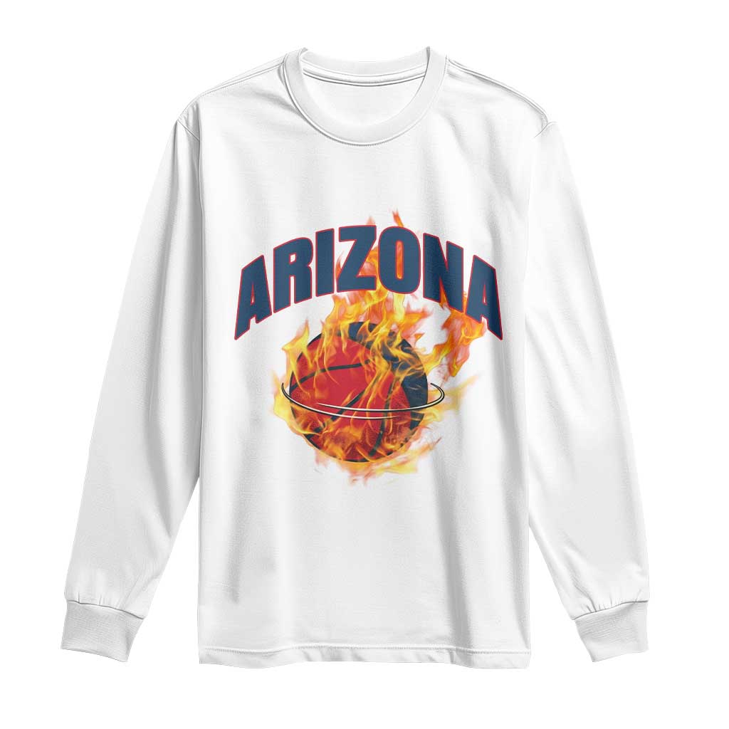 Arizona State Pride Long Sleeve Shirt Flaming Basketball Coach Gift TS12 White Print Your Wear