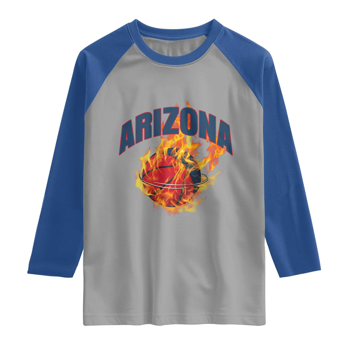 Arizona State Pride Raglan Shirt Flaming Basketball Coach Gift TS12 Sport Gray Royal Print Your Wear