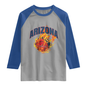 Arizona State Pride Raglan Shirt Flaming Basketball Coach Gift TS12 Sport Gray Royal Print Your Wear