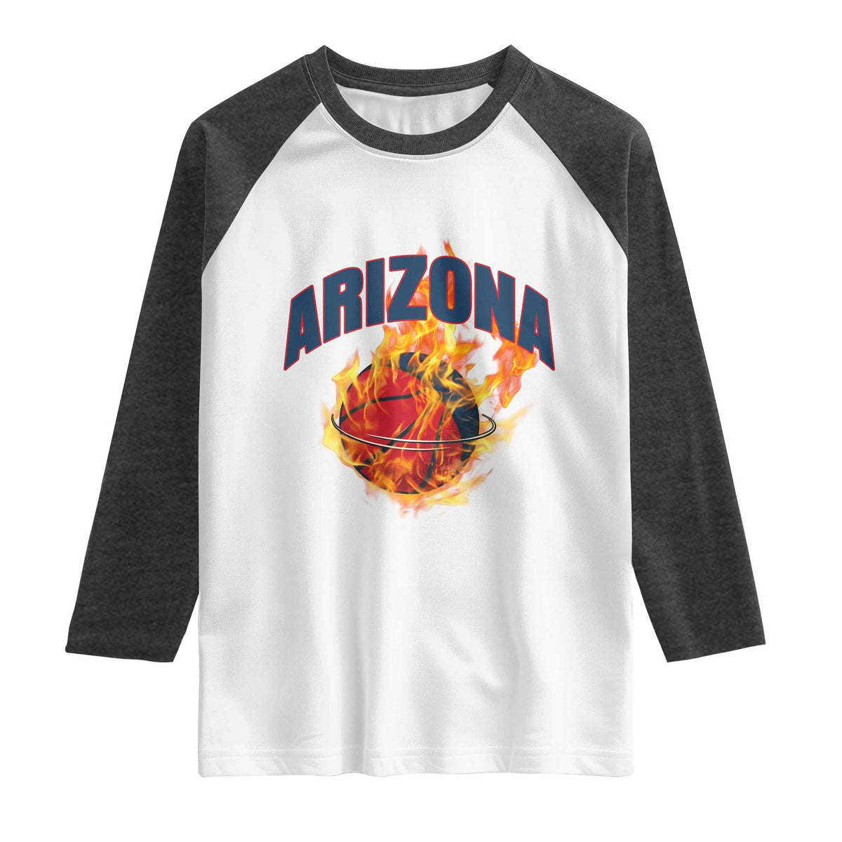 Arizona State Pride Raglan Shirt Flaming Basketball Coach Gift TS12 White Heather Charcoal Print Your Wear