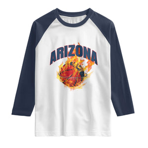 Arizona State Pride Raglan Shirt Flaming Basketball Coach Gift TS12 White Navy Print Your Wear