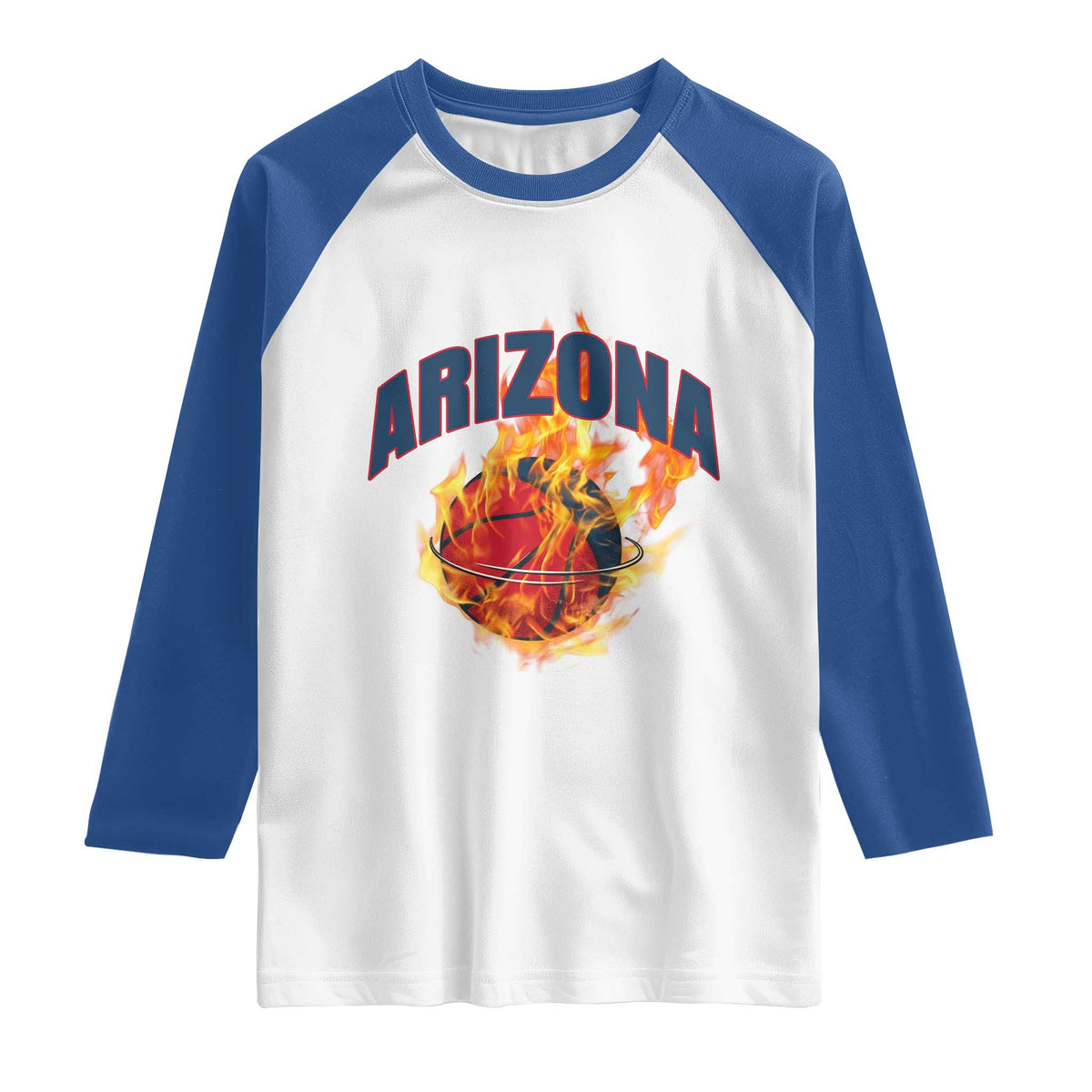 Arizona State Pride Raglan Shirt Flaming Basketball Coach Gift TS12 White Royal Print Your Wear